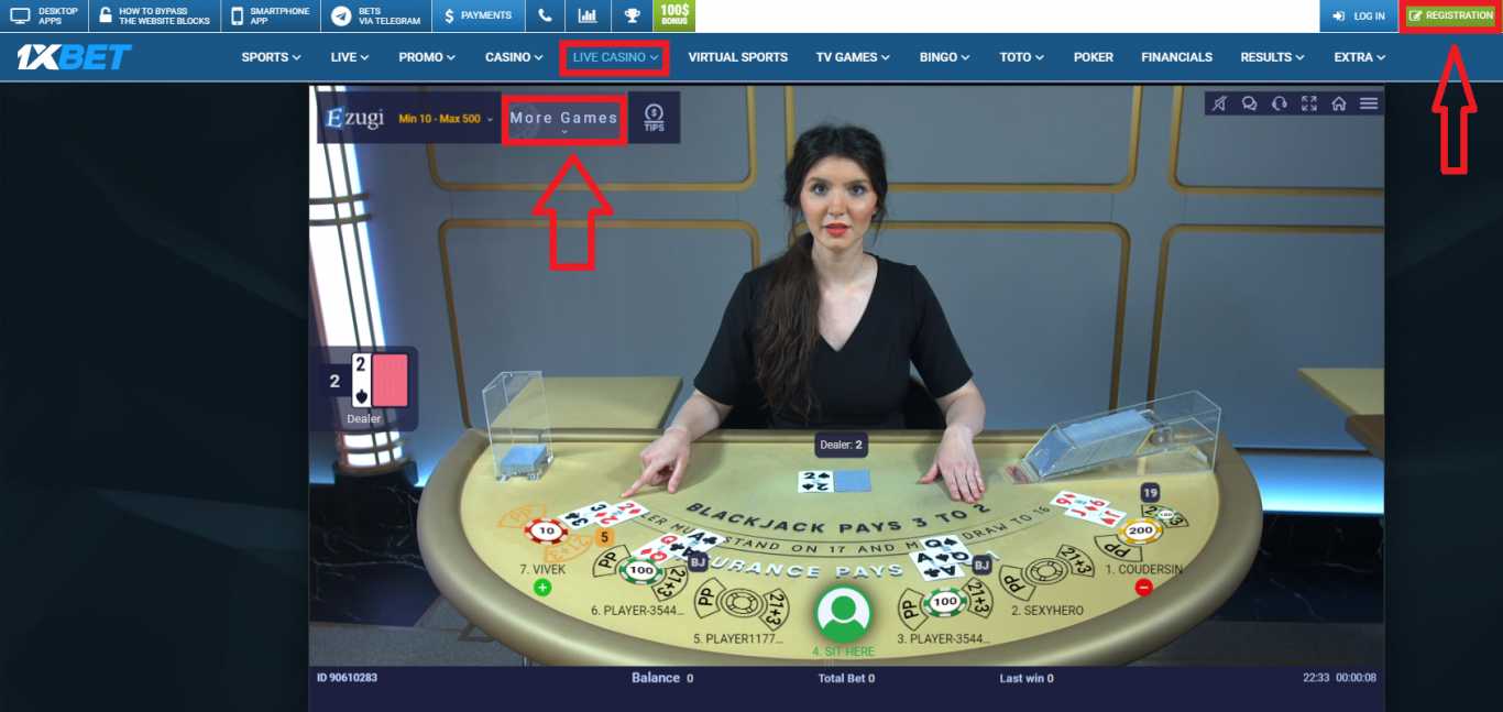 1xBet Casino Games